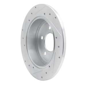 Chrysler Town & Country Brake Rotor (1) - Rear Right - R1 Concepts - Drilled & Slotted - Silver - `97-`07